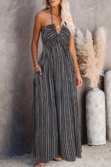 Fashion Street Print V Neck A Line Maxi Dresses