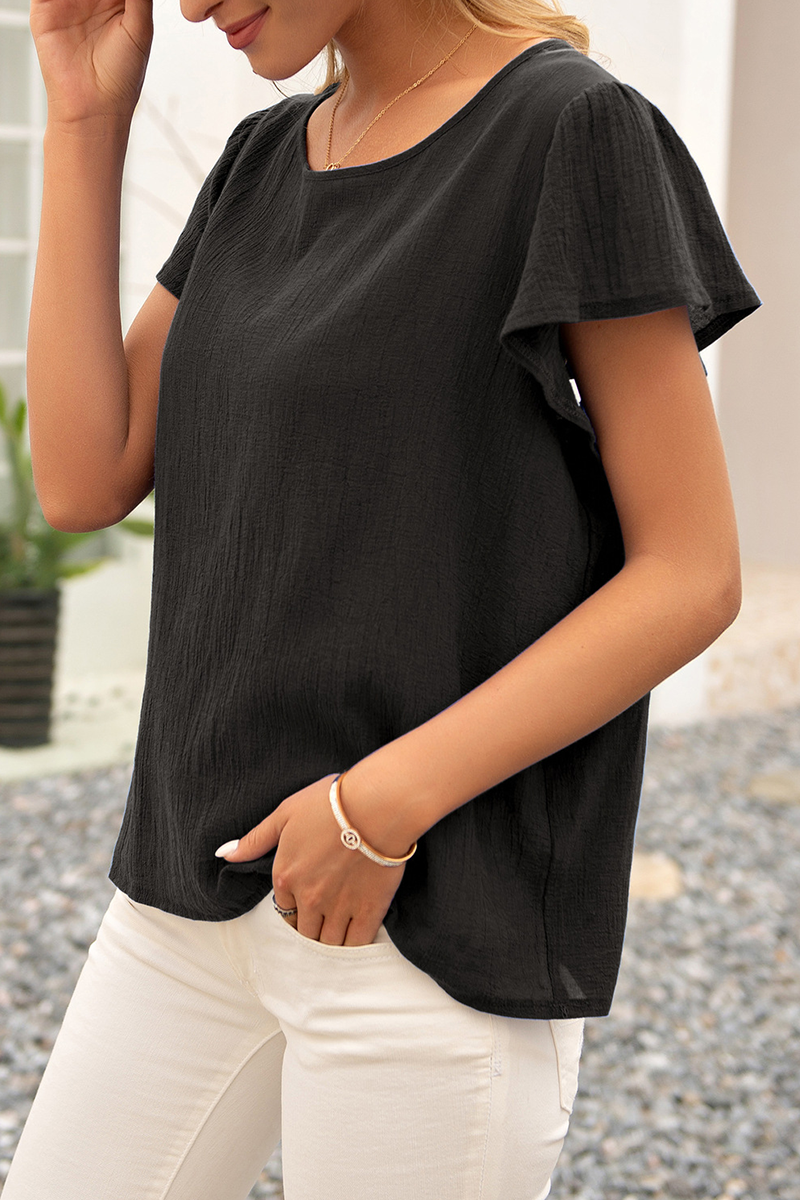 Casual Solid Backless With Bow O Neck T-Shirts