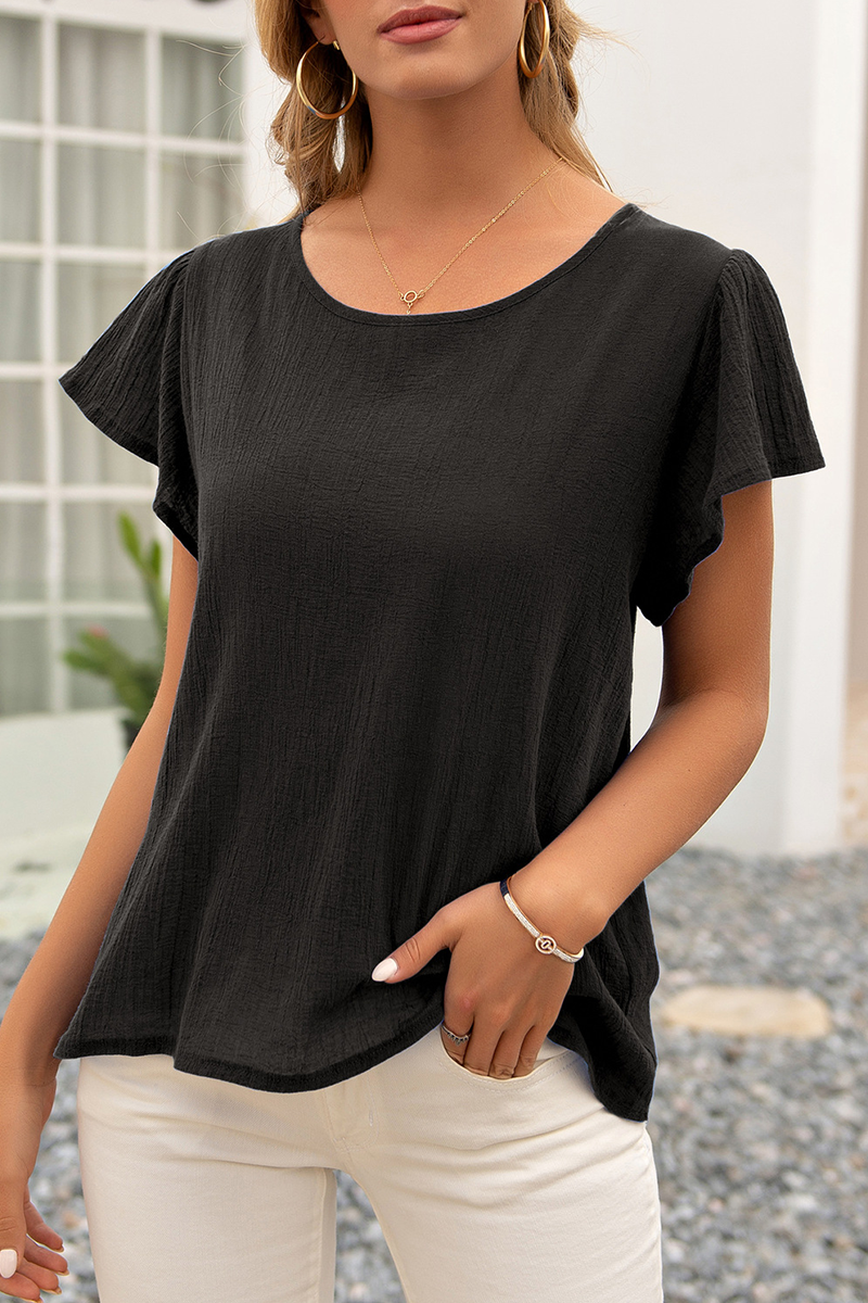 Casual Solid Backless With Bow O Neck T-Shirts