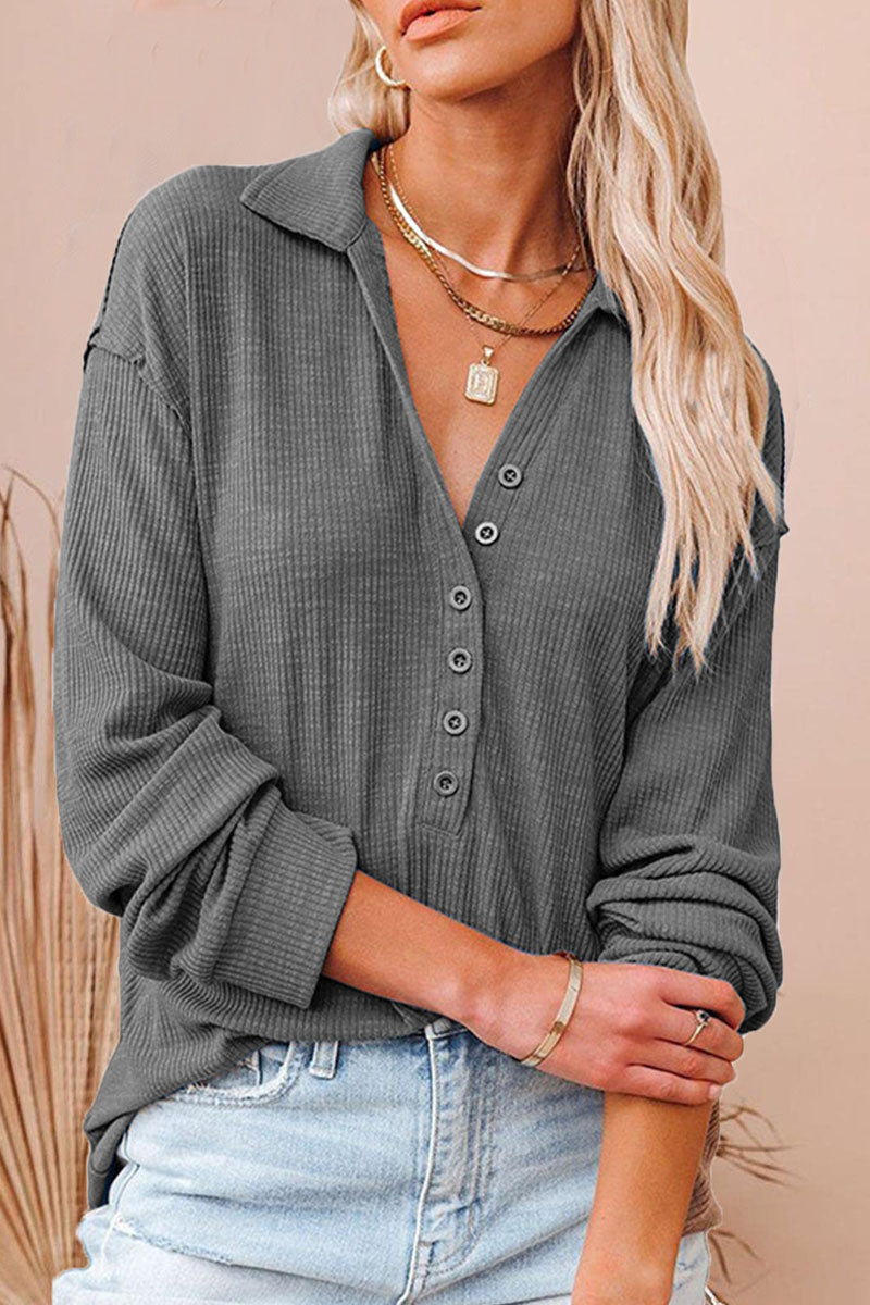 Fashion Street Solid Patchwork V Neck T-Shirts