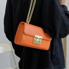 Fashion Casual Solid Patchwork Chains Shoulder Bag