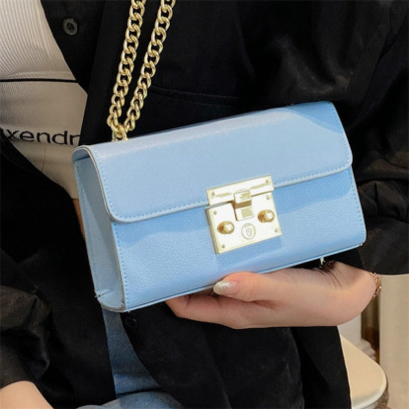 Fashion Casual Solid Patchwork Chains Shoulder Bag