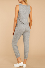Fashion Solid V Neck Harlan Jumpsuits