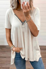Fashion Solid V Neck T-Shirts(4 Colors)