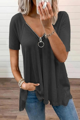 Fashion Solid V Neck T-Shirts(4 Colors)