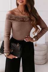 Fashion Sexy Solid Lace Off the Shoulder Tops(5 Colors)