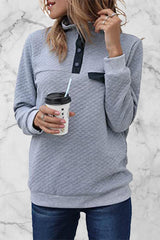 Casual Solid Patchwork Turtleneck Hoodies(7 Colors)