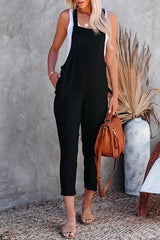 Casual Simplicity Solid Patchwork Loose Jumpsuits