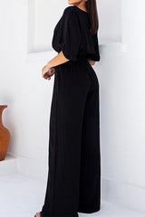 Casual Solid Frenulum O Neck Short Sleeve Two Pieces