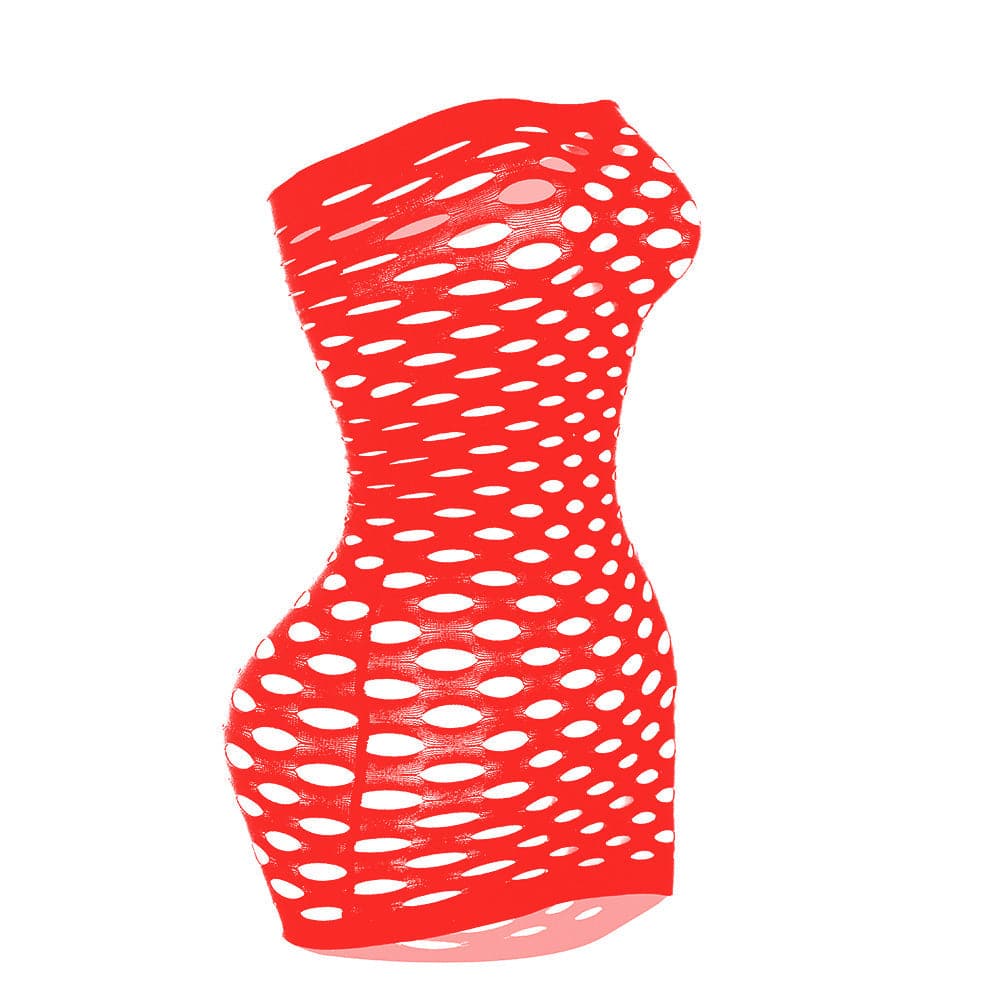 Hollow out net see through tube cut out mini dress