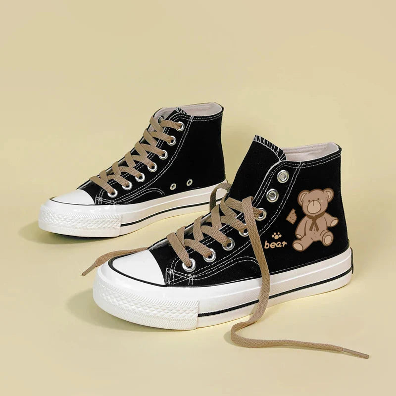 Bear Lace Up Canvas Shoes