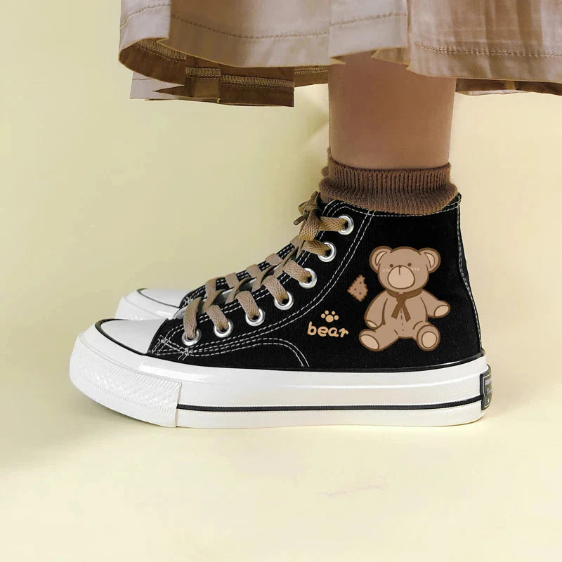 Bear Lace Up Canvas Shoes