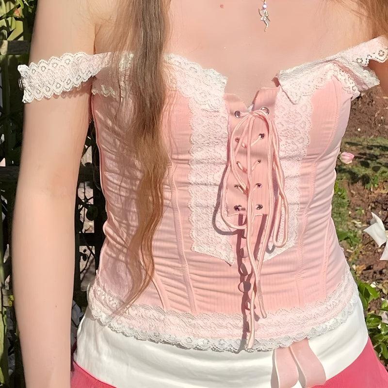 Coquette Lace Up Corset Top