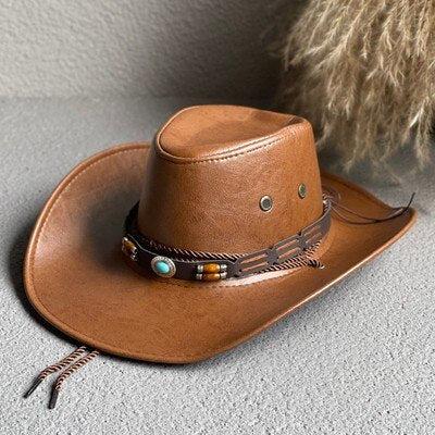 Cowgirl Adjustable Faux Leather Western Hat