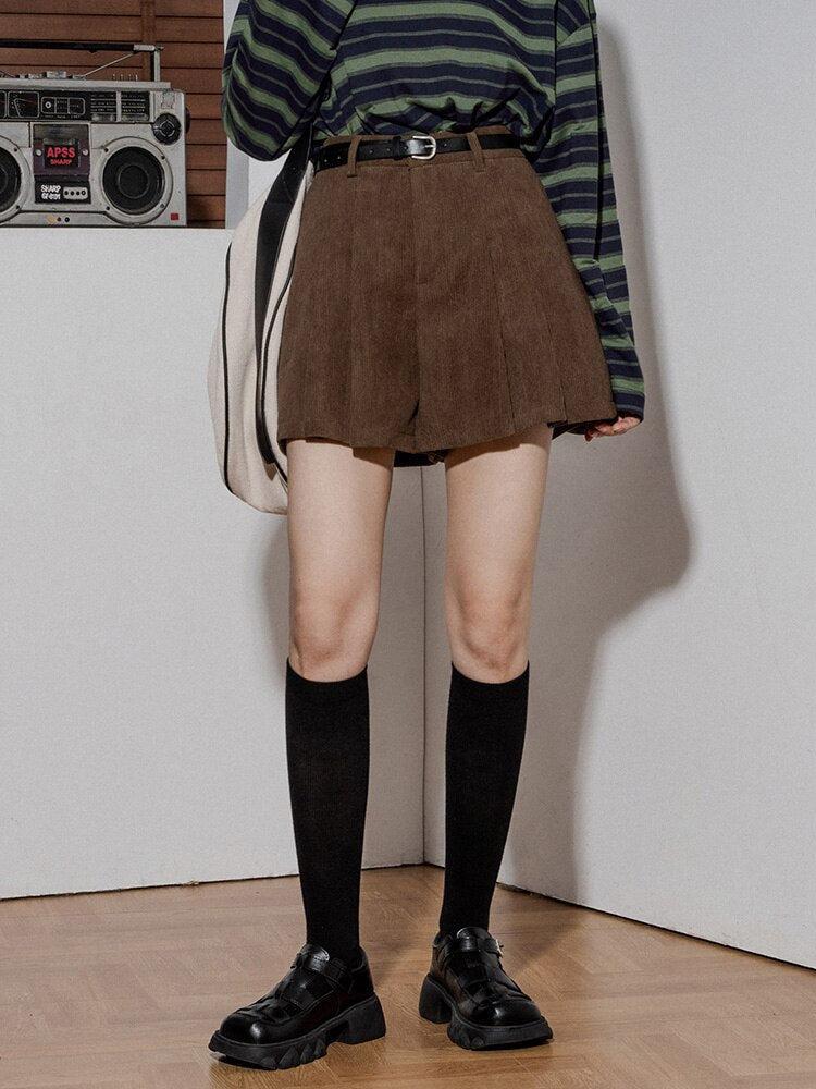 Dark Academia Corduroy Shorts