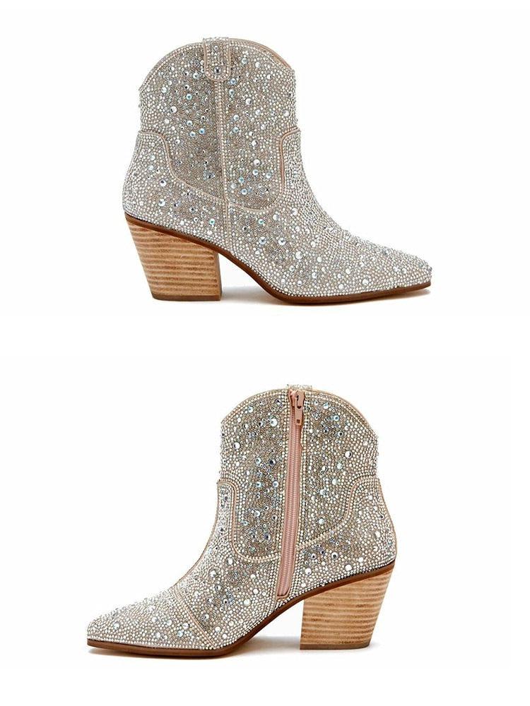 Disco Cowgirl Rhinestone Western Boots