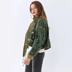 Disco Cowgirl Sequined Zip-Up Jacket