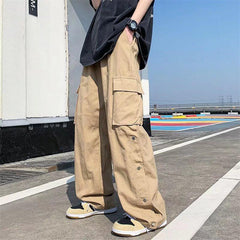 Elastic Waist Wide Leg Cargo Pants