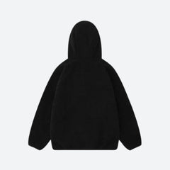 Funnel Neck Zip-Up Teddy Hoodie