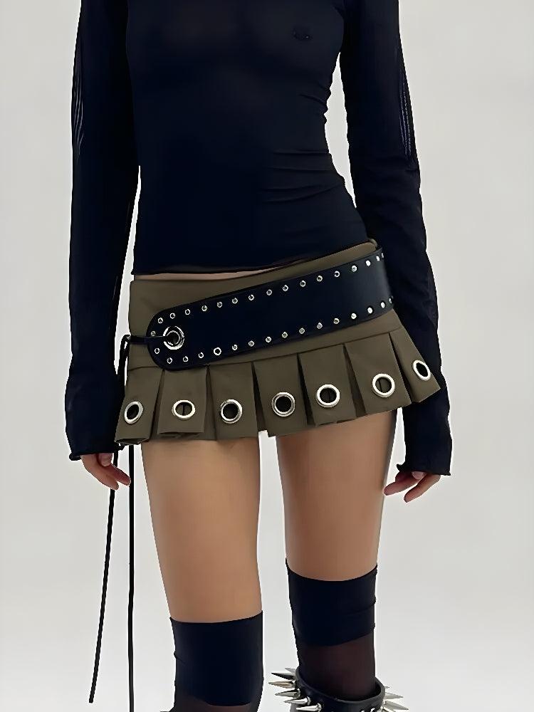 Grunge Belted Extra Mini Skirt