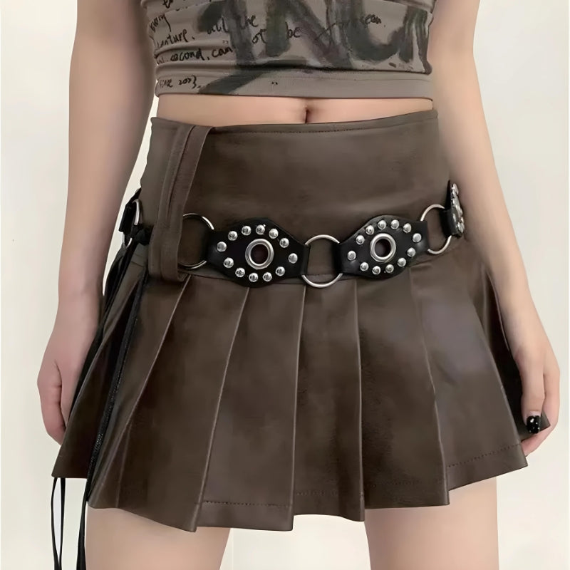 Grunge Faux Leather Lace Up Belt