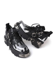 Grunge Flame Chunky Platform Shoes