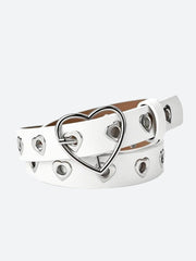 Heart Buckle Faux Leather Belt