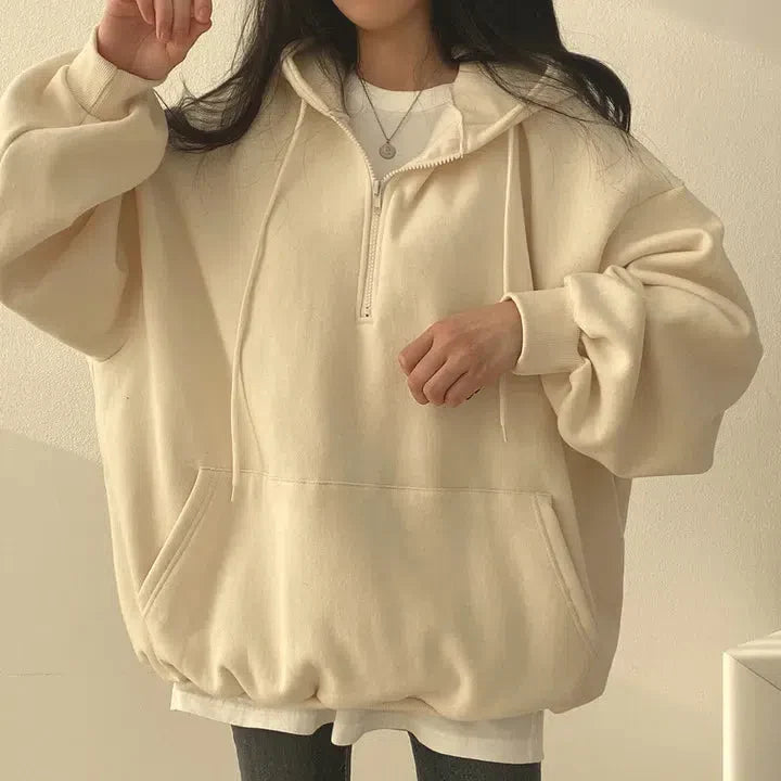 Indie Oversized Zip Up Hoodie