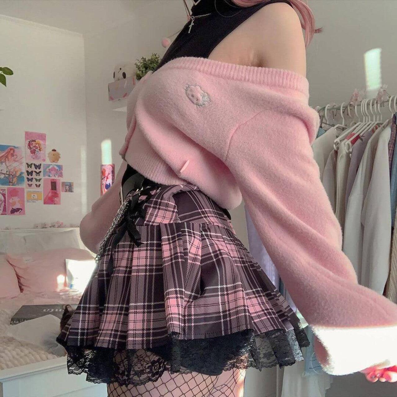 Pastel Goth Pleated Mini Skirt