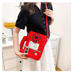 Weirdcore Retro Phone Shaped Crossbody Bag