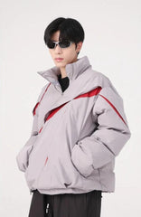 Y2K Asymmetrical Zipper Puffer Jacket