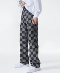 Y2K Checkered Black Pants