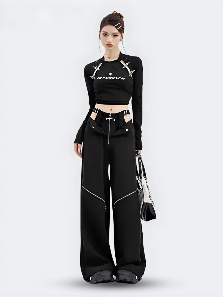 Y2K Cut Out Waist Pants