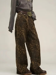 Y2K Leopard Straight Leg Pants