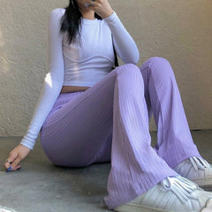 Y2K Slim Fit Flared Pants