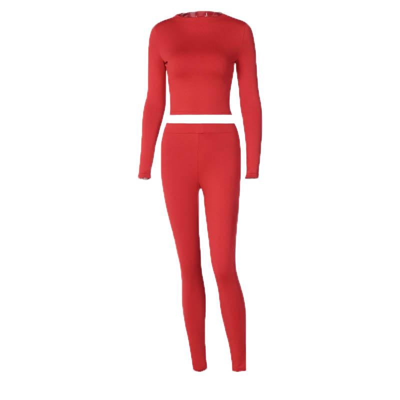 Long sleeve crewneck solid pant set
