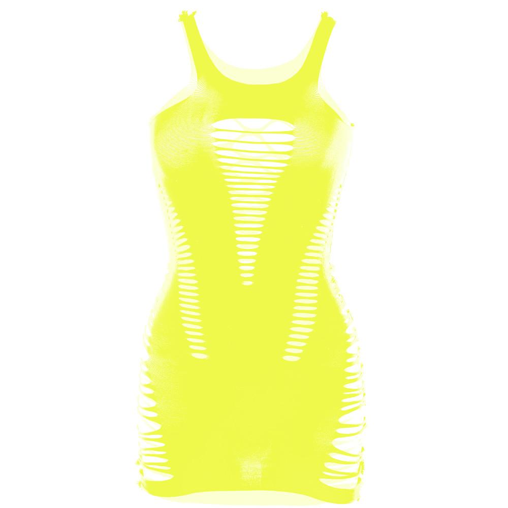 Hollow out solid round neck tank cut out mini dress