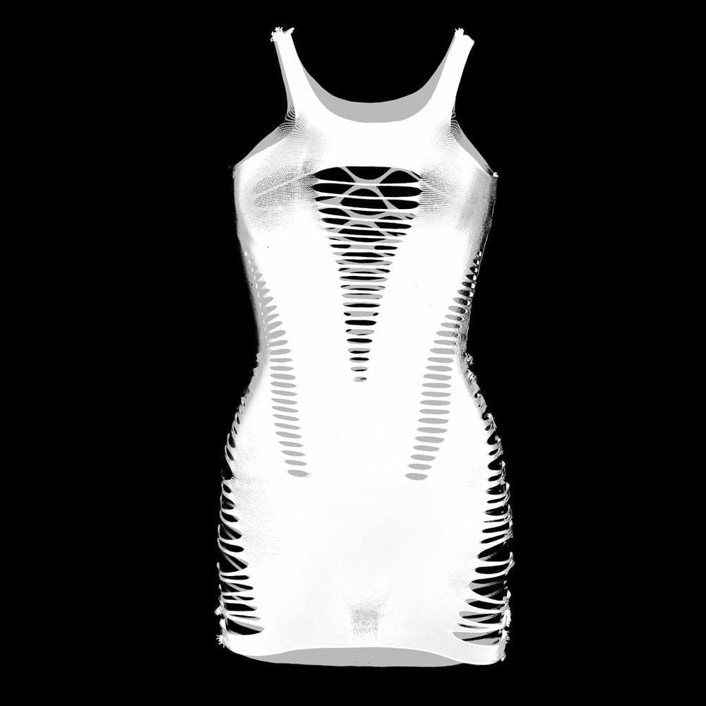 Hollow out solid round neck tank cut out mini dress