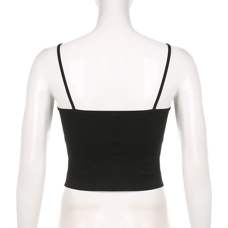 Abstract contrast backless square neck cami top