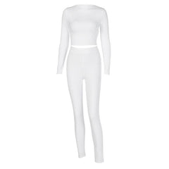 Long sleeve crewneck solid pant set