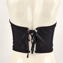 Metal chain lace up adjustable corset