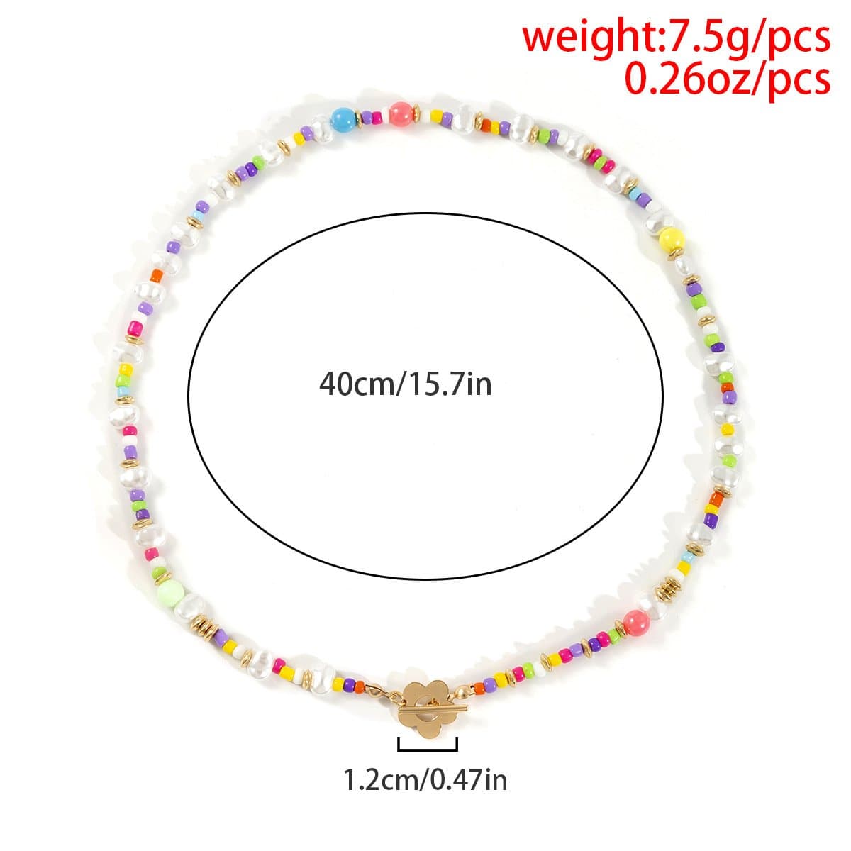 Beaded irregular multicolor necklace