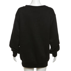 Body print contrast long sleeve v neck top - Final Sale