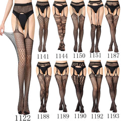 High waist suspender fishnet garter tights pantyhose