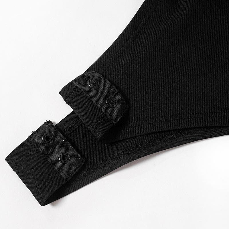 Long sleeve high neck button contrast bodysuit