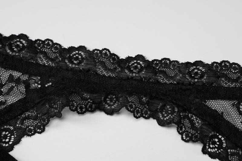 Long sleeve lace zip-up solid backless bustier patchwork top