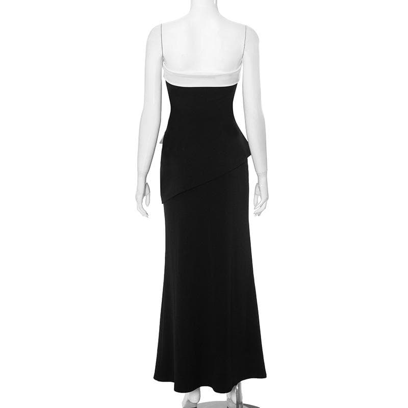 Backless tube pocket maxi skirt set