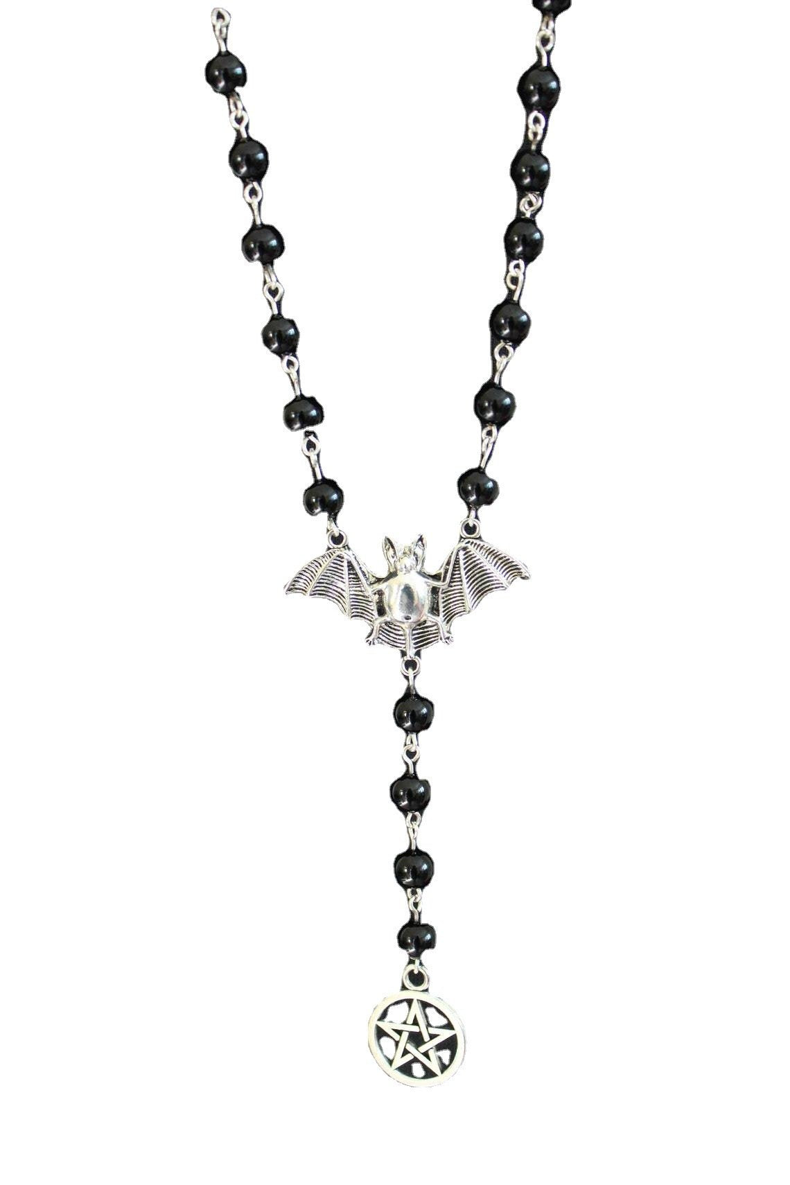 Beaded bat decor necklace