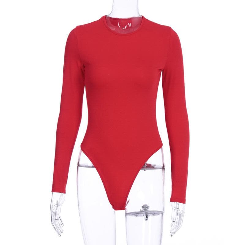 Long sleeve solid crewneck bodysuit
