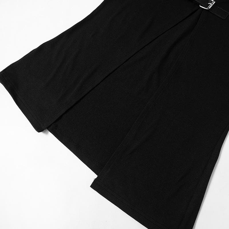 Long sleeve v neck buckle low cut solid crop top